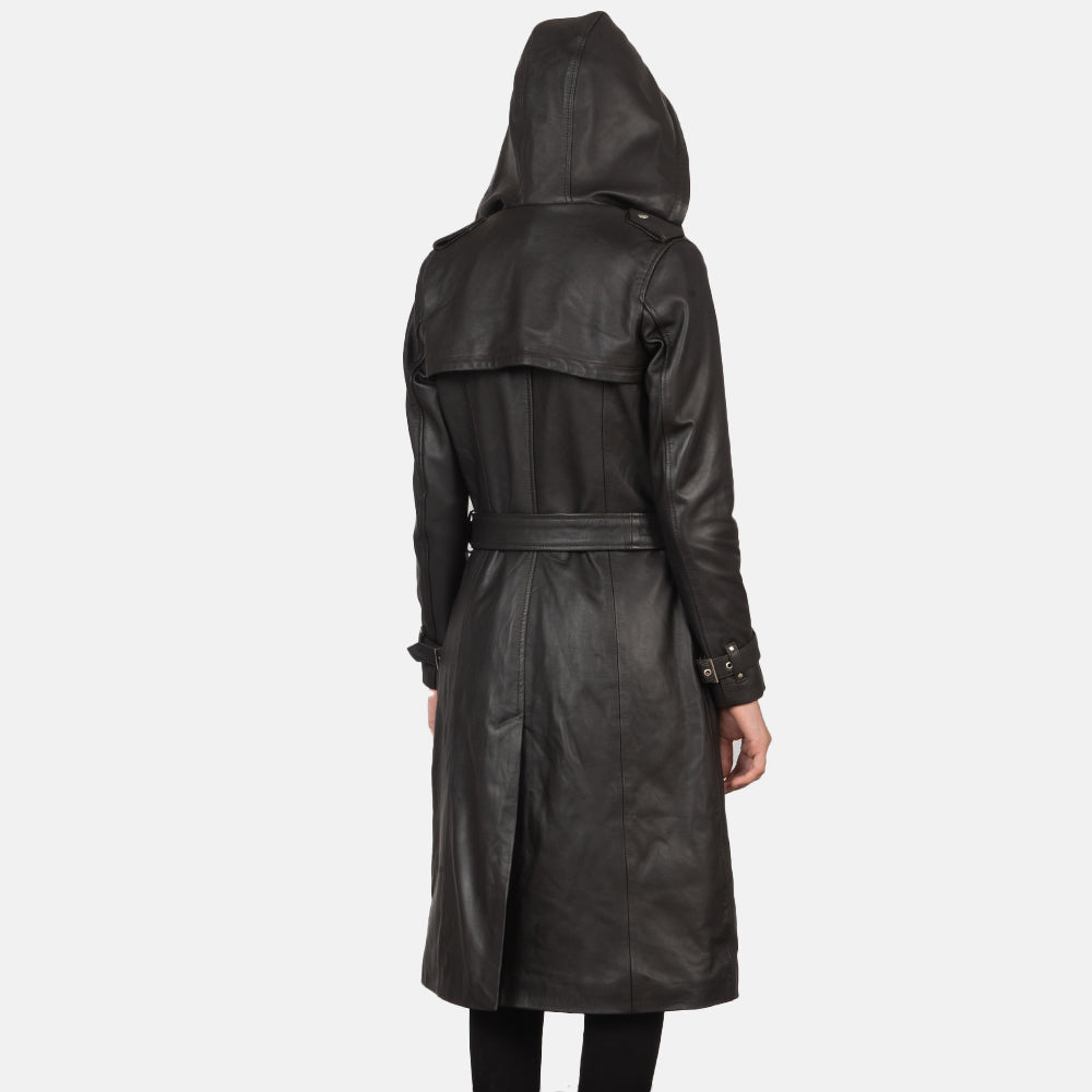Detailansicht of Hooded & Button + Belt Hardware on Fixon Hooded Brown Trench Coat