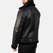 Francis B-3 Schwarz Leder-Bomberjacke für Herren – Zusätzliche Produktansicht 5