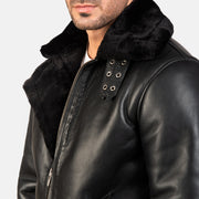 Francis B-3 Schwarz Leder-Bomberjacke für Herren – Zusätzliche Produktansicht 6