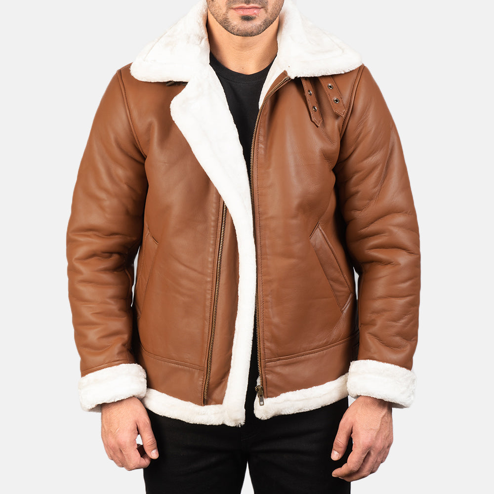 Francis B-3 Schwarz Leder-Bomberjacke für Herren – Zusätzliche Produktansicht 1