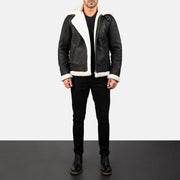 Francis B-3 Schwarz Leder-Bomberjacke für Herren – Zusätzliche Produktansicht 3