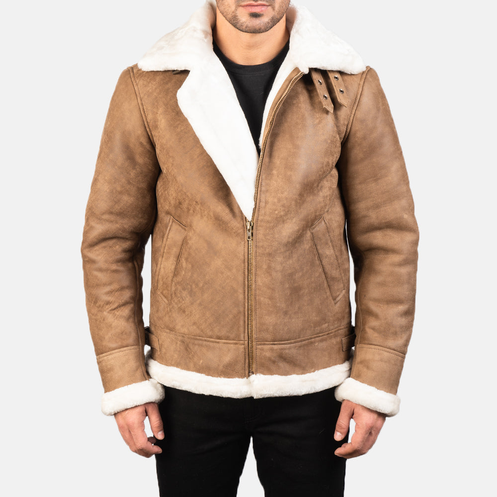 Francis B-3 Schwarz Leder-Bomberjacke für Herren – Zusätzliche Produktansicht 1
