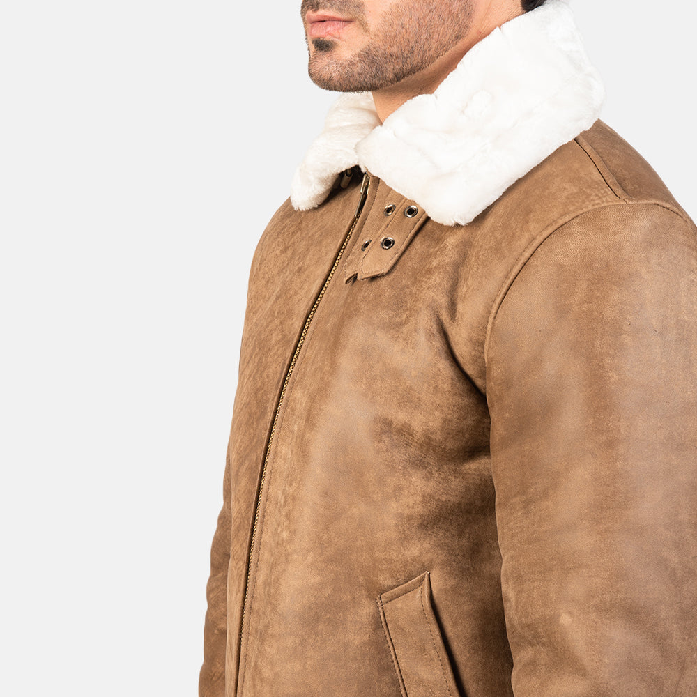 Francis B-3 Schwarz Leder-Bomberjacke für Herren – Zusätzliche Produktansicht 6