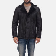 Men's Furcliff Double Face Shearling Ledermantel für Herren - Seitenansicht mit ergonomischem Ärmelschnitt