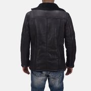 Detailansicht of Notch &amp; Button Hardware on Men's Furcliff Double Face Shearling Ledermantel für Herren