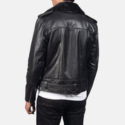 
Detailansicht of Notch with Removable Fur & Zipper with Waist belt Hardware on Furton Black Leather Biker Jacket