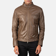 
Detailansicht of Band with snap buttons & Zipper Hardware on Gatsby Mokka Leder-Bikerjacke für Herren