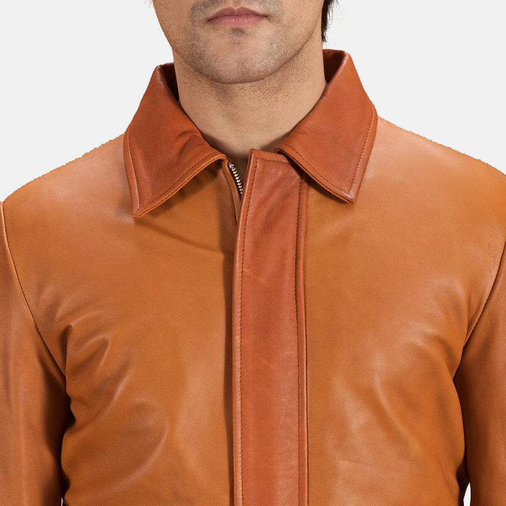 Authentic Sheepskin Leather with Semi-aniline Finish Grain Texture & Heavy-Duty Seam Stitching Detail