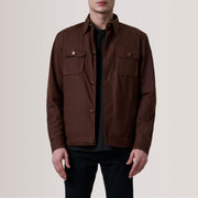 Irwin Braun Waxed Canvas Field Lederjacke für Herren For Men in Brown Waxed Cotton Canvas - Vorderansicht &amp; maßgeschneiderte Silhouette | Online Kaufen