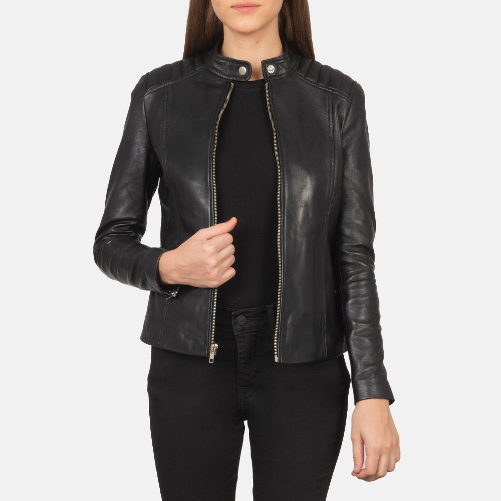 Kelsee Leder-Bikerjacke für Damen – Zusätzliche Produktansicht 1