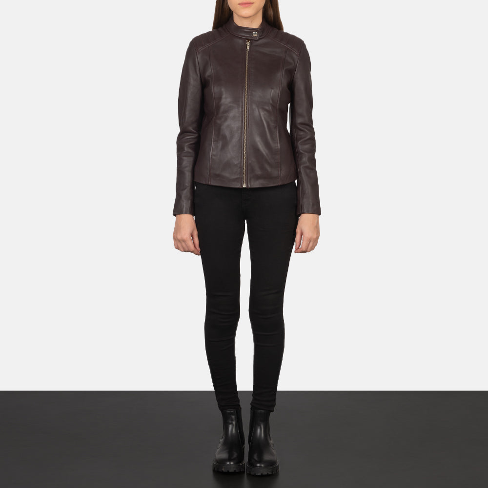 Kelsee Leder-Bikerjacke für Damen – Zusätzliche Produktansicht 3