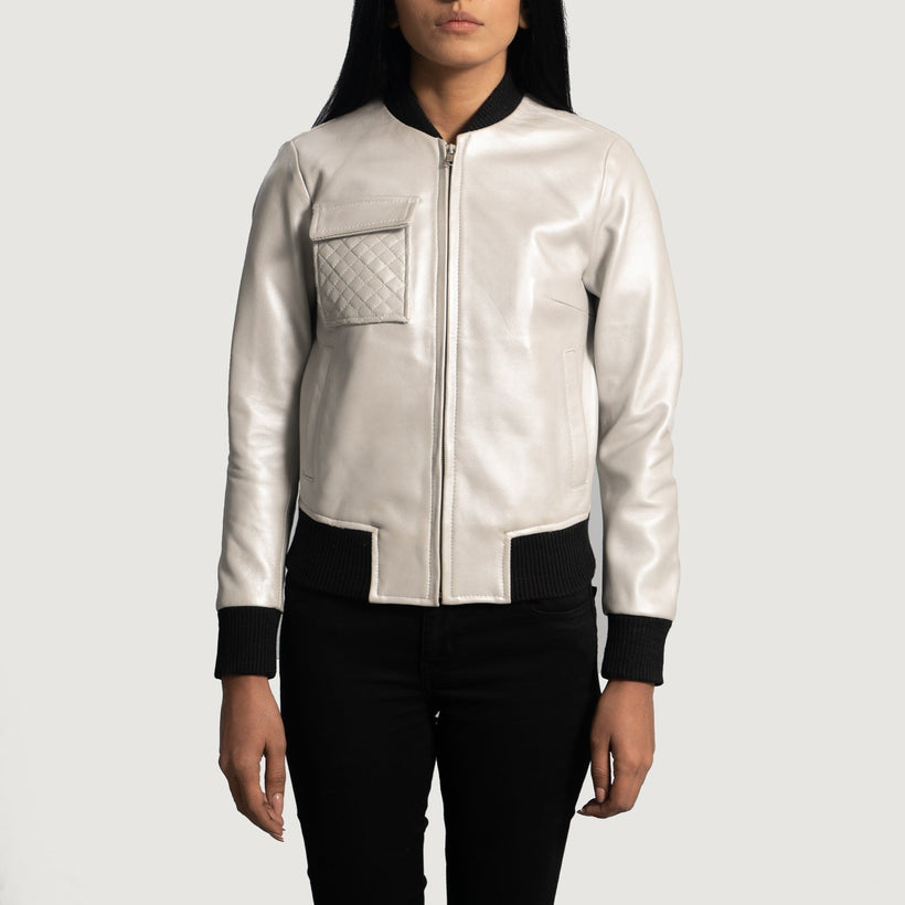 Lana Silver Leder-Bomberjacke für Damen