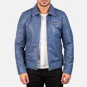 Men's Lavendard Brown Leather Biker Jacket in Brown Cowhide Leather - Vorderansicht &amp; maßgeschneiderte Silhouette | Online Kaufen