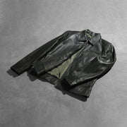 Lavendard Leder-Bikerjacke für Herren – Zusätzliche Produktansicht 7