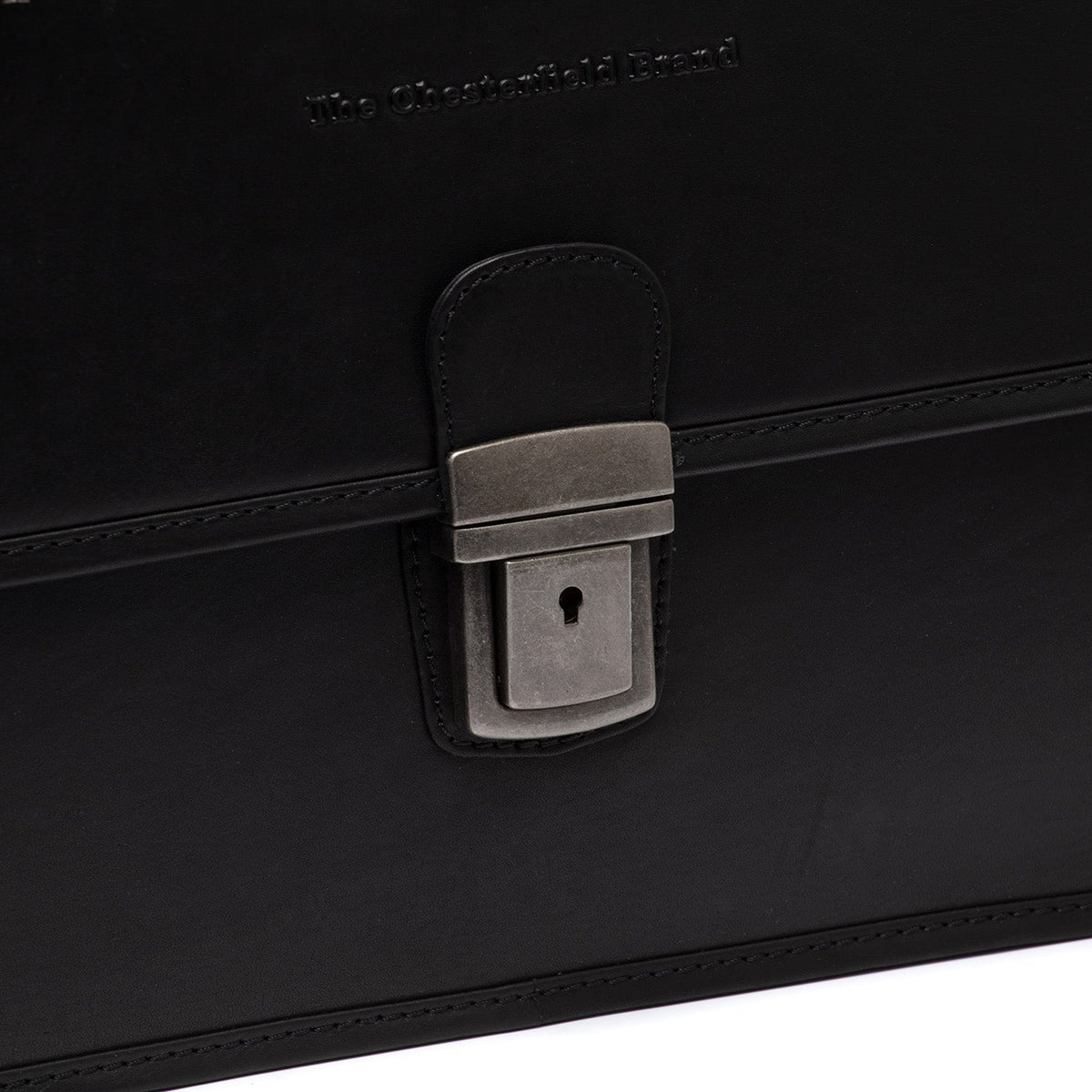 
Classic 100% Full-Grain leather Briefcase - Rückansicht mit verstärkten Lederträgern & handwerklichen Nähten