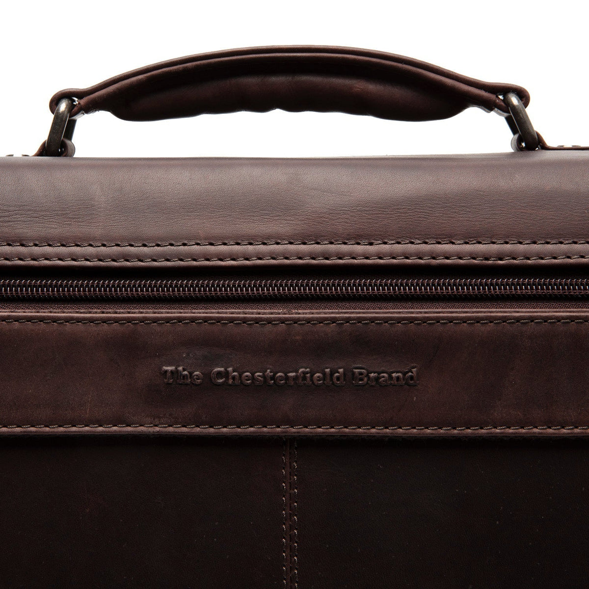 
Brown Leather Briefcase Glenwood, detail view 3