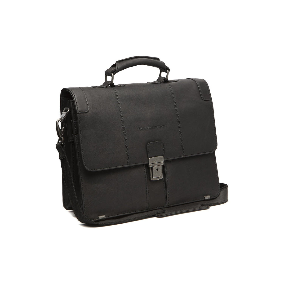 Stuttgart Full-Grain Leather Briefcase für Damen in Classic 100% Full-Grain Leather - Full Exterior Front Profile View | Online Kaufen