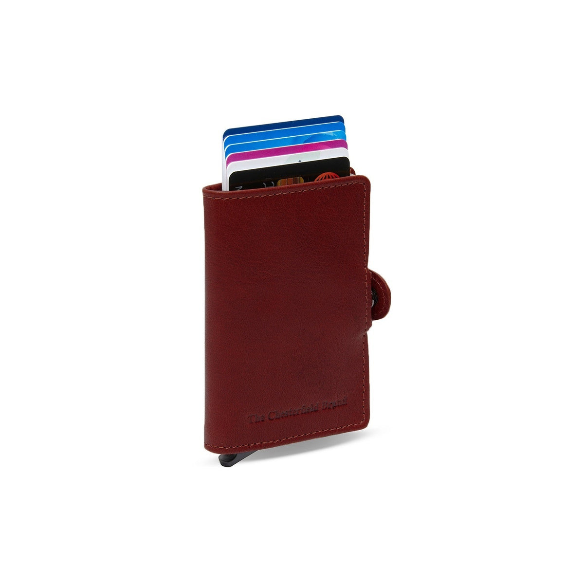 
Red Leather Card Holder Albury, front view