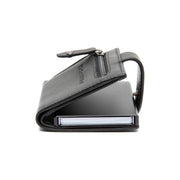 Barrea Full-Grain Leather Card Holder für Damen - Structured Side Profile Showing Gusset Depth &amp; Expansion Capacity