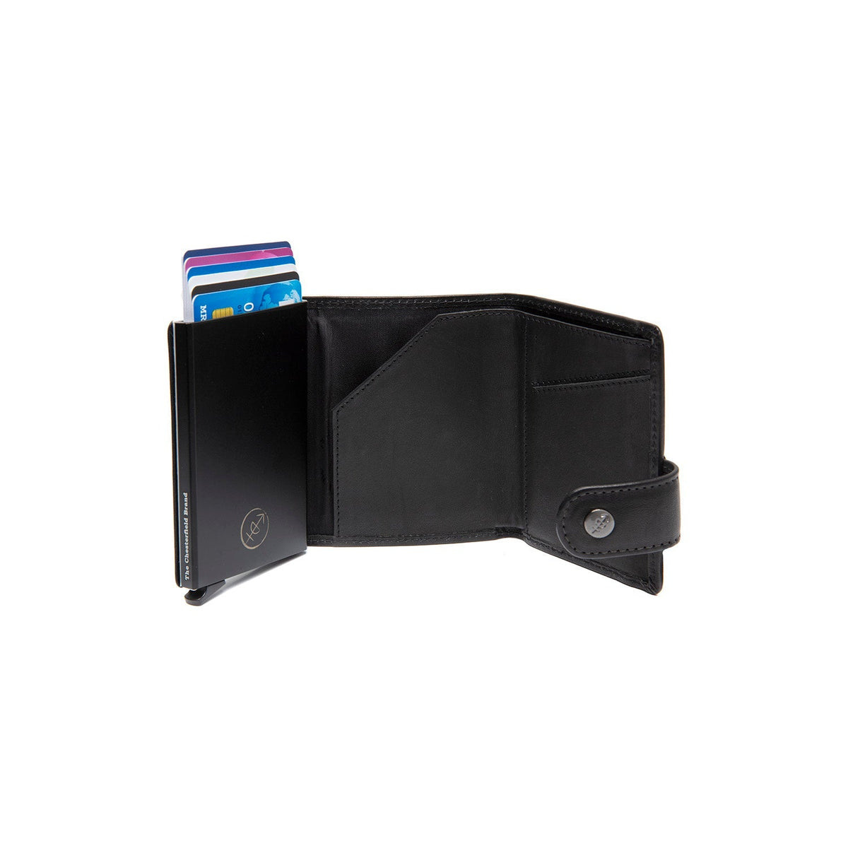Larino Full-Grain Leather Card Holder für Damen - Structured Side Profile Showing Gusset Depth &amp; Expansion Capacity