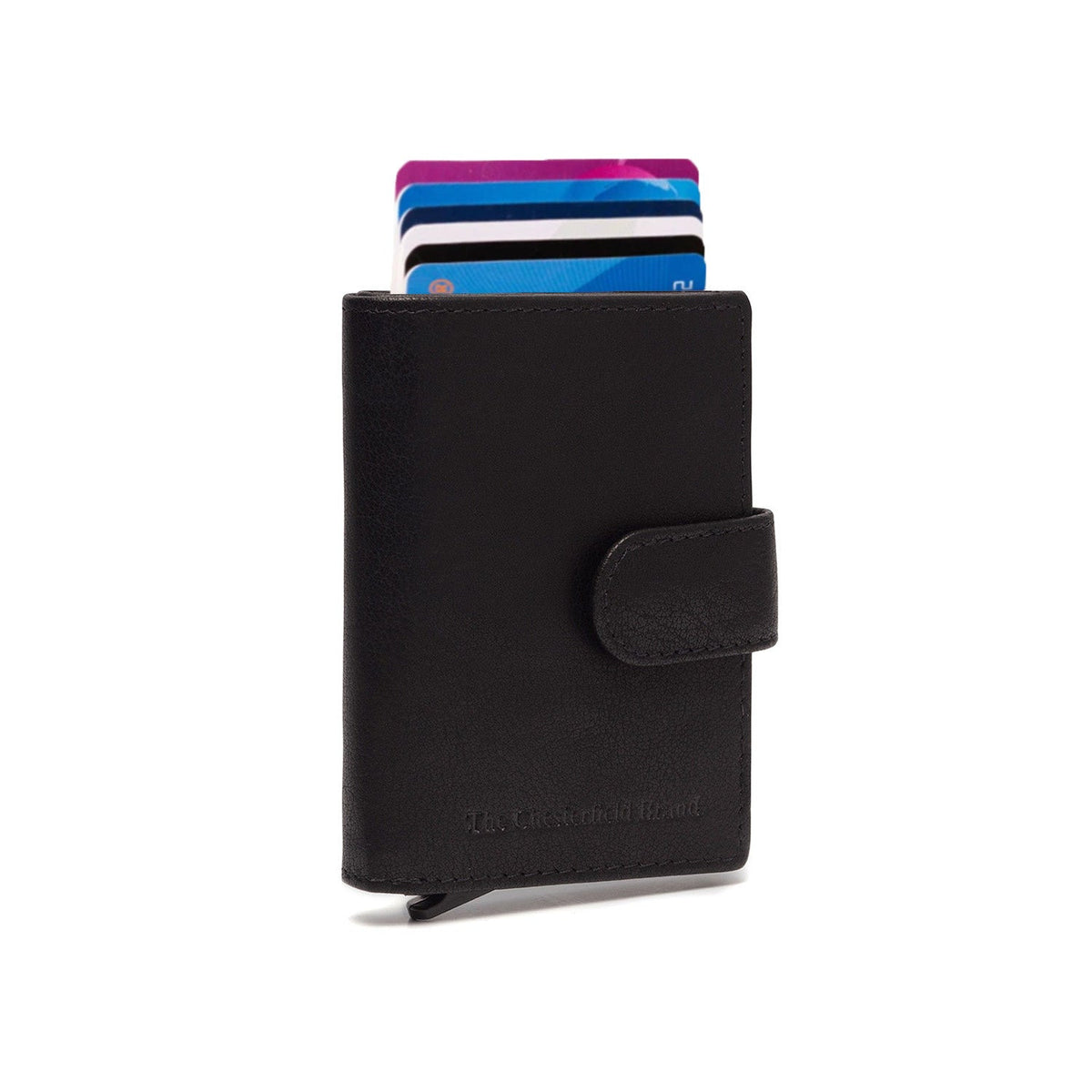 Prague Full-Grain Leather Card Holder für Damen in Classic 100% Full-Grain Leather - Full Exterior Front Profile View | Online Kaufen