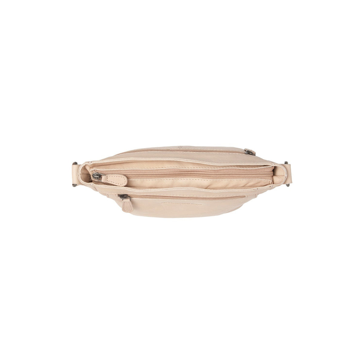 Solid Antique Brass Hardware &amp; Heavy-Duty Dual Zipper Detail on Aston Full-Grain Leather Crossbody Bag für Damen