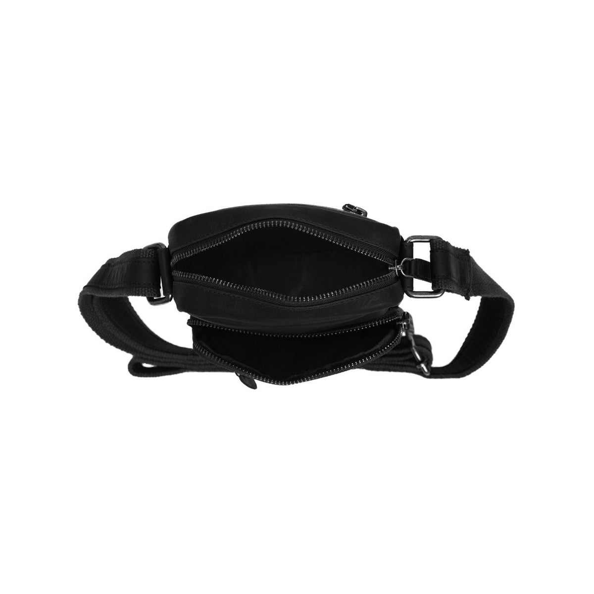 Bremen Full-Grain Leather Crossbody Bag für Herren - Structured Side Profile Showing Gusset Depth &amp; Expansion Capacity