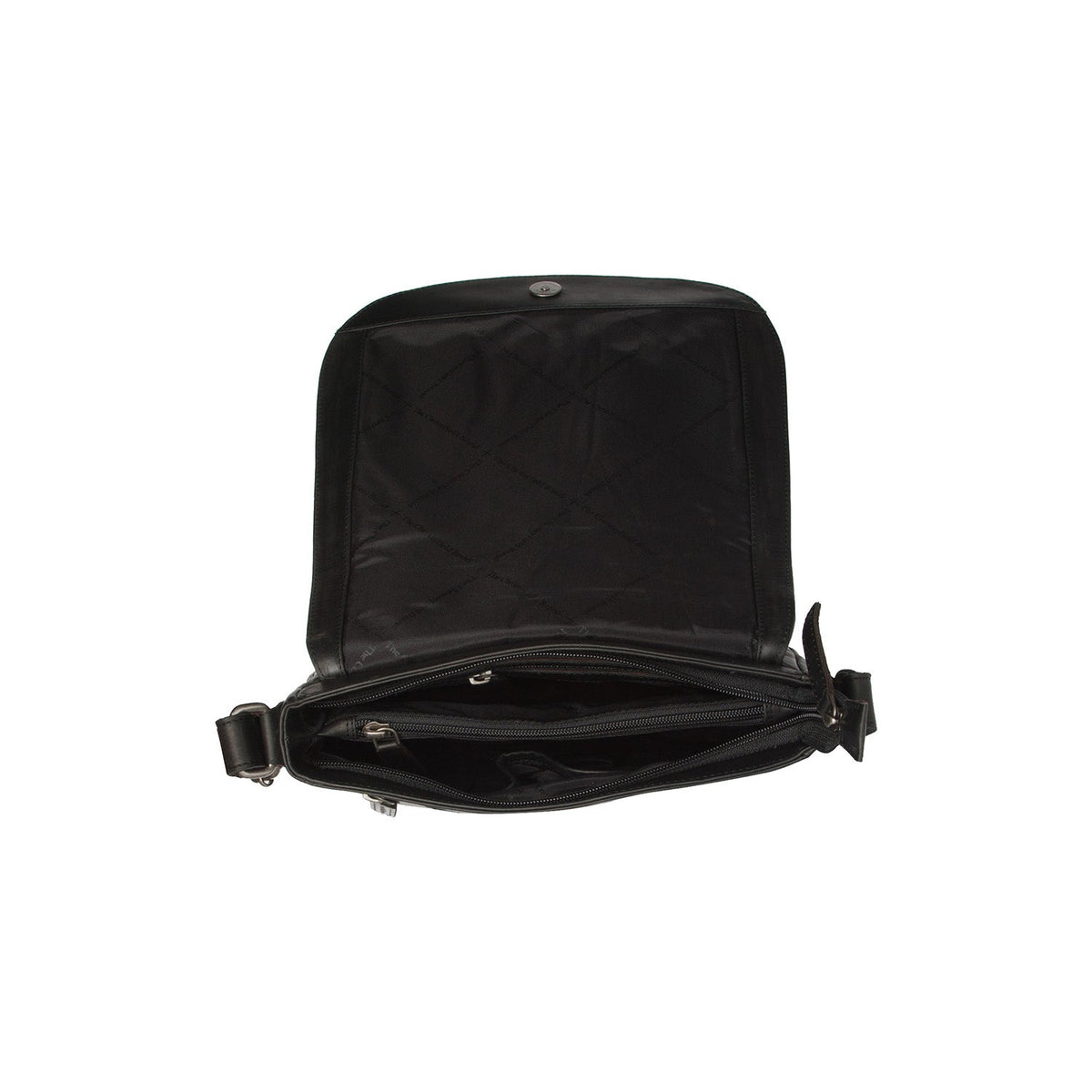Everglades Full-Grain Leather Crossbody Bag für Damen - Structured Side Profile Showing Gusset Depth &amp; Expansion Capacity