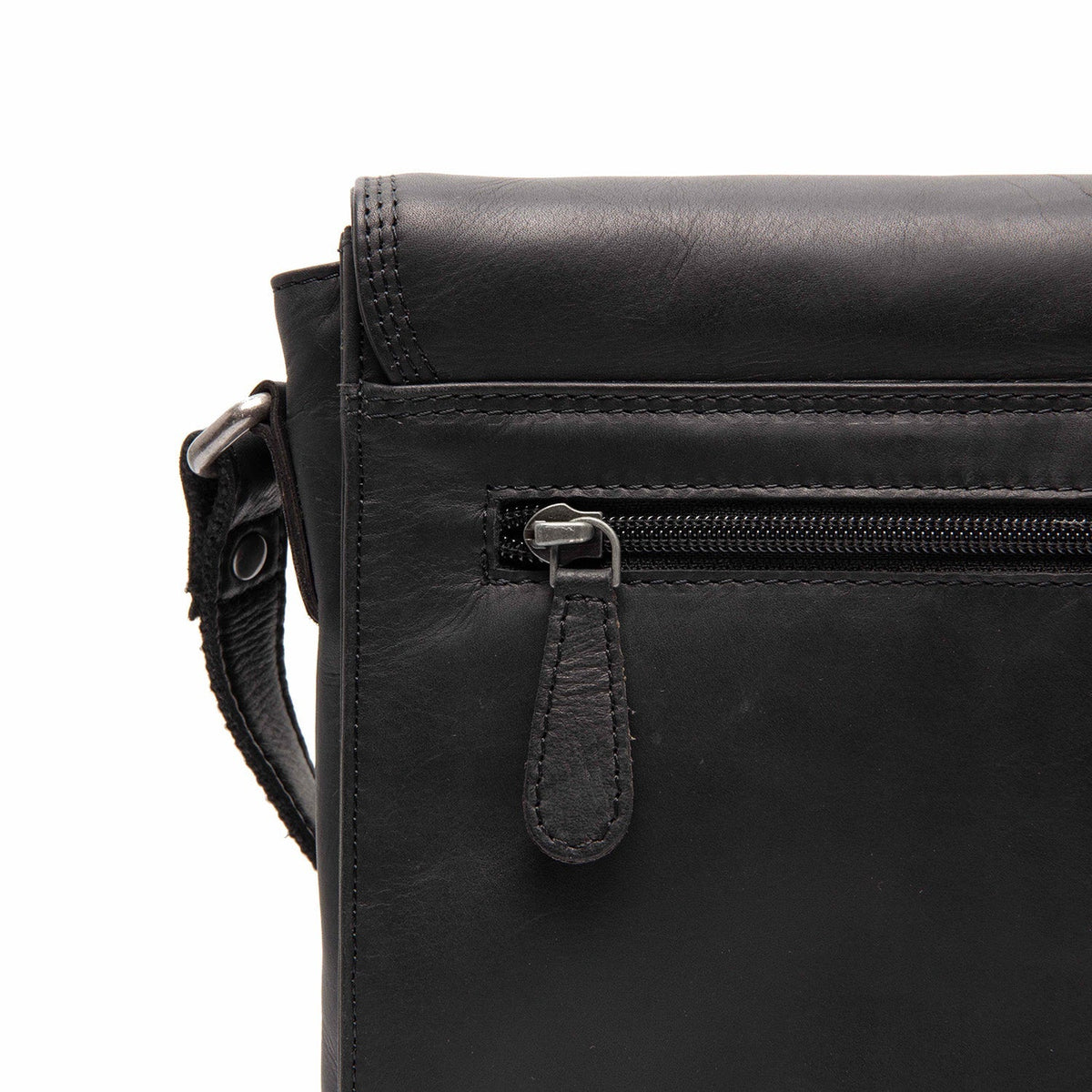 Lunor Full-Grain Leather Crossbody Bag für Damen - Structured Side Profile Showing Gusset Depth &amp; Expansion Capacity