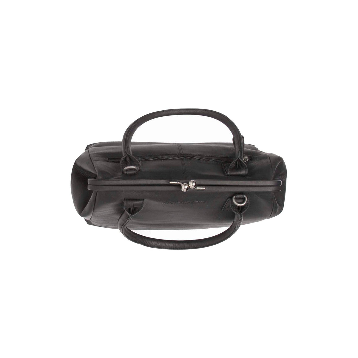 Detailansicht of Classic Collar &amp; Heavy-Duty Zipper Hardware on Dorin Full-Grain Leather Handbag für Damen
