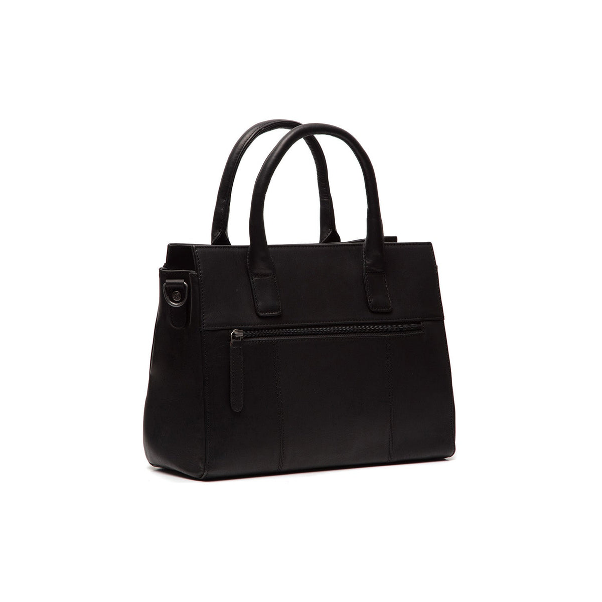 Tailored Rib Cuffs &amp; Hem Craftsmanship Construction Detail on Garda Full-Grain Leather Handbag für Damen