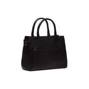 Tailored Rib Cuffs &amp; Hem Craftsmanship Construction Detail on Garda Full-Grain Leather Handbag für Damen