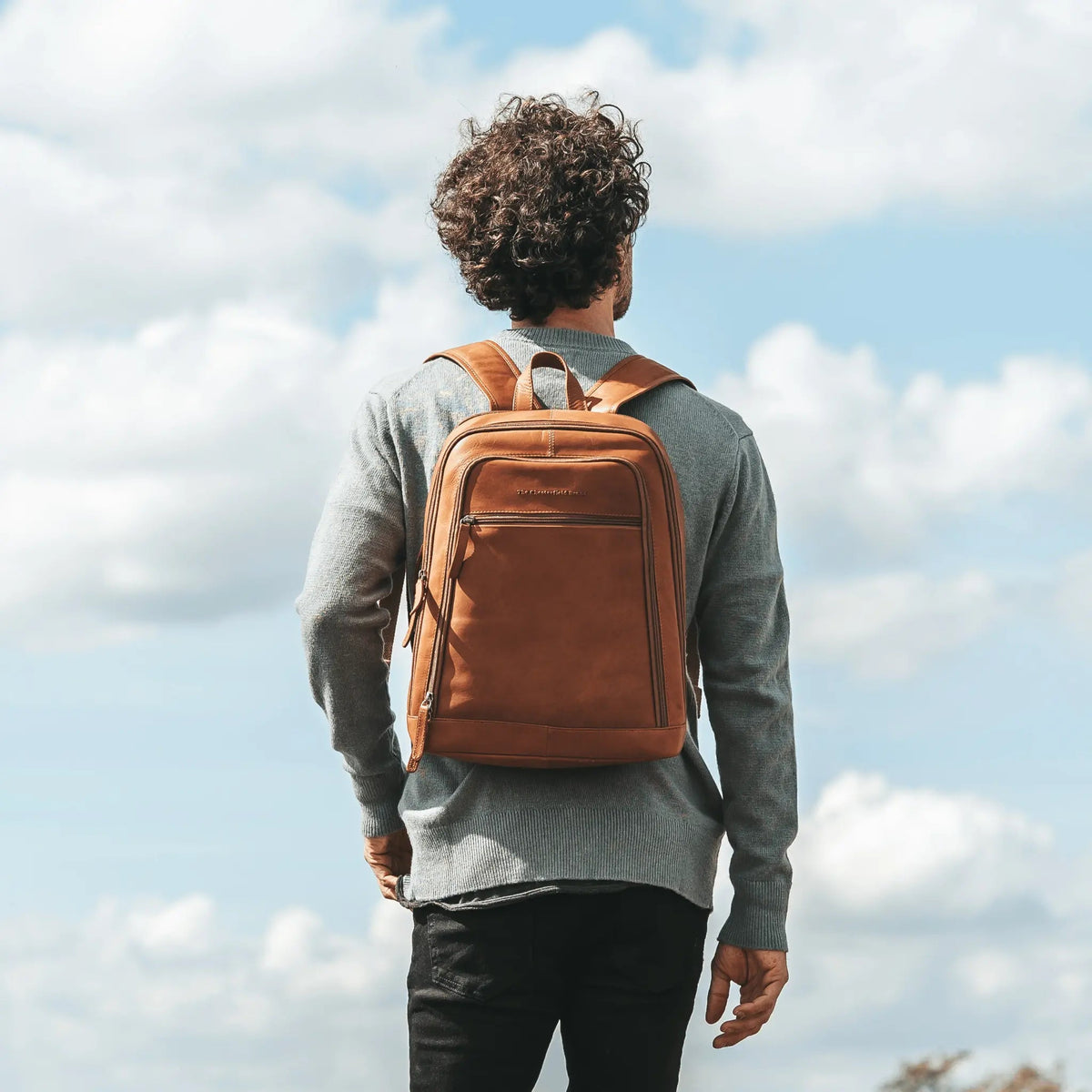 
Detroit Vollnarbenleder-Laptop-Rucksack – alternate product view 3