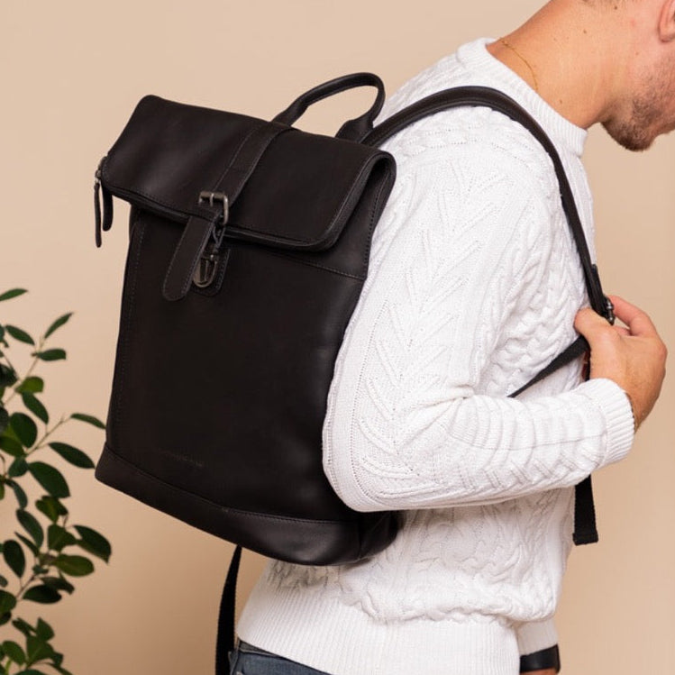 Larsson Full-Grain Leather Laptop Backpack für Damen