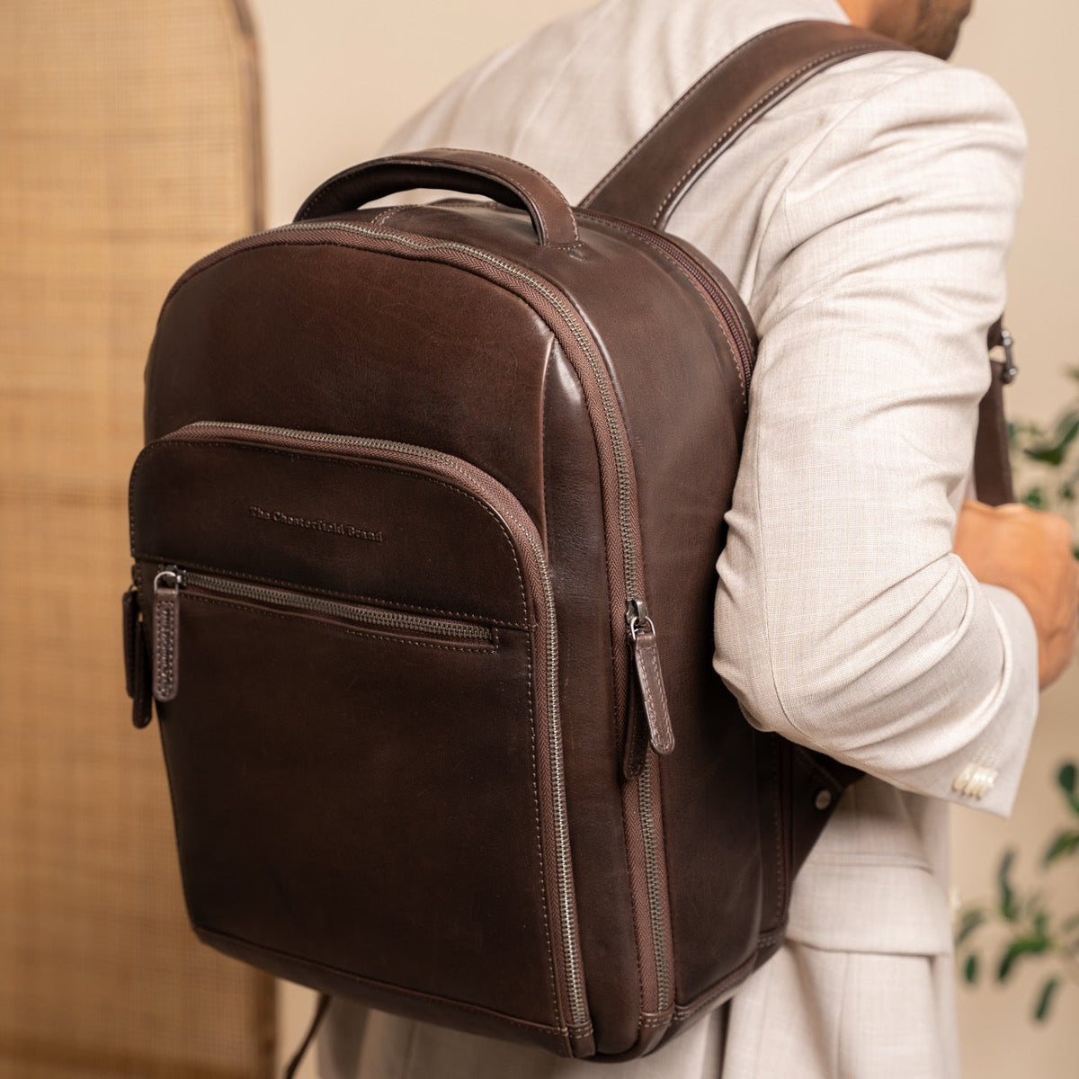 Maggiore Full-Grain Leather Laptop Backpack für Herren – Zusätzliche Produktansicht 2