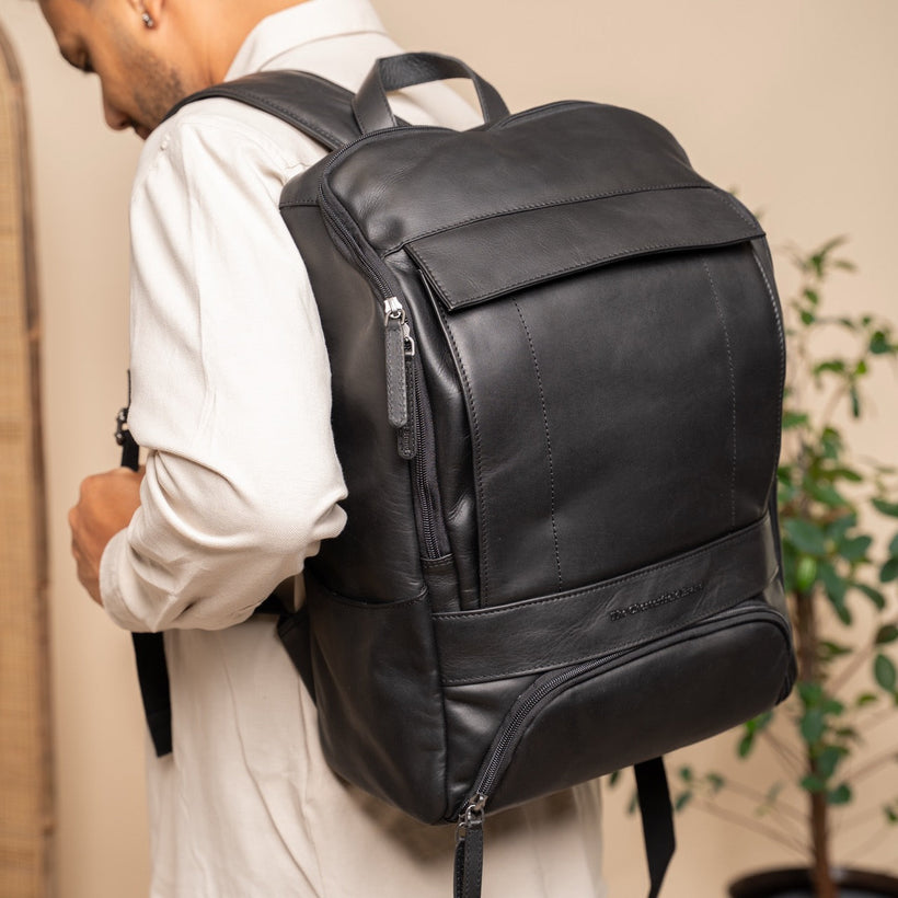 Rich Full-Grain Leather Laptop Backpack für Herren