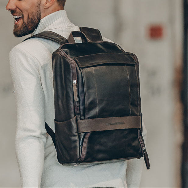 Rich Full-Grain Leather Laptop Backpack für Herren – Zusätzliche Produktansicht 2