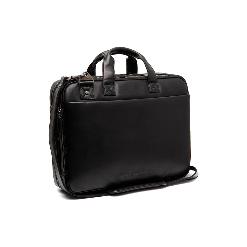 Iseo Full-Grain Leather Laptop Bag in Classic 100% Full-Grain Leather - Full Exterior Front Profile View | Buy Online