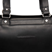 Solid Antique Brass Hardware &amp; Heavy-Duty Dual Zipper Detail on Manly Full-Grain Leather Laptop Bag für Damen