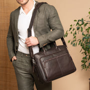 Tacama Full-Grain Leather Laptop Bag für Damen – Zusätzliche Produktansicht 3