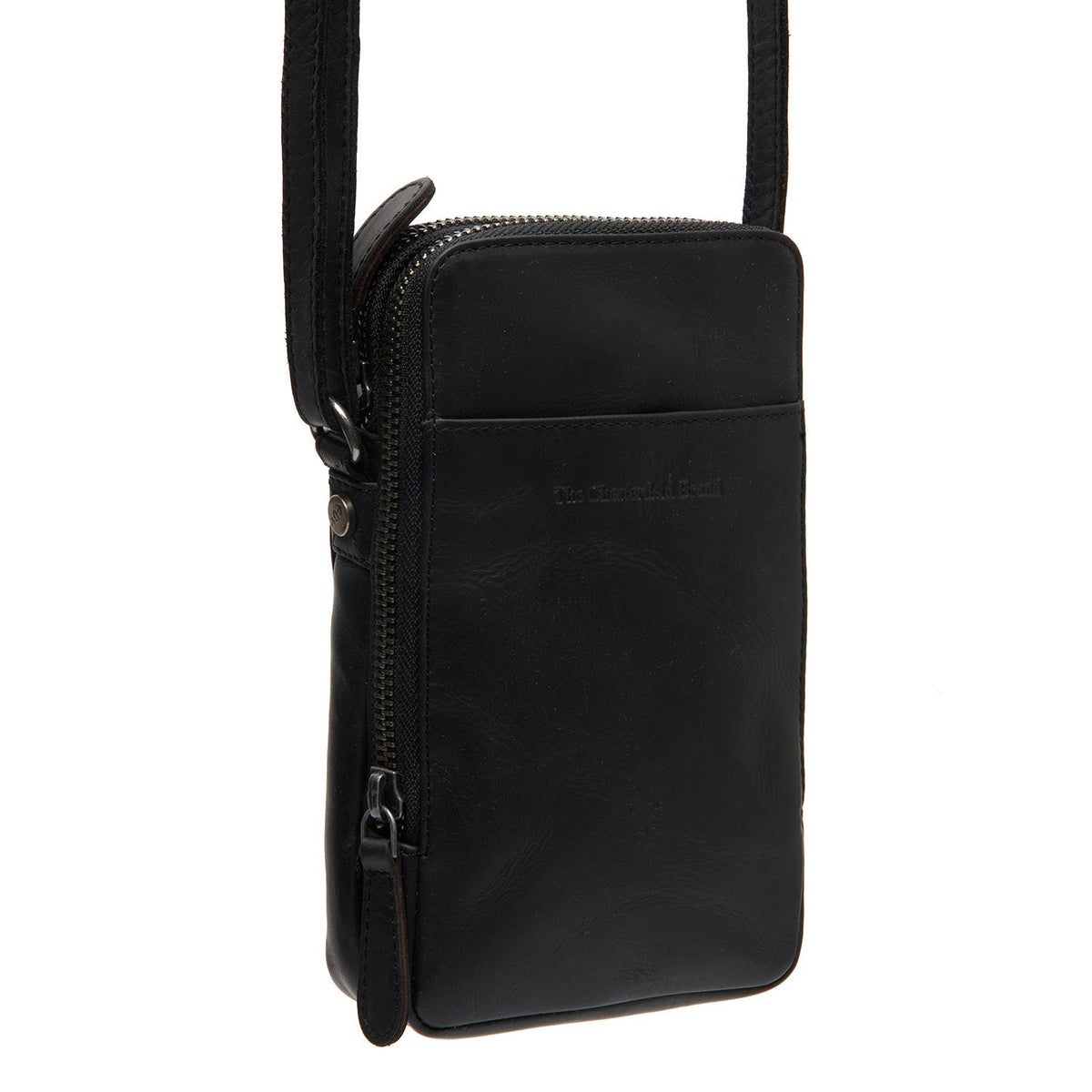 Alesund Full-Grain Leather Phone Bag für Damen in Classic 100% Full-Grain Leather - Vorderansicht &amp; maßgeschneiderte Silhouette | Online Kaufen