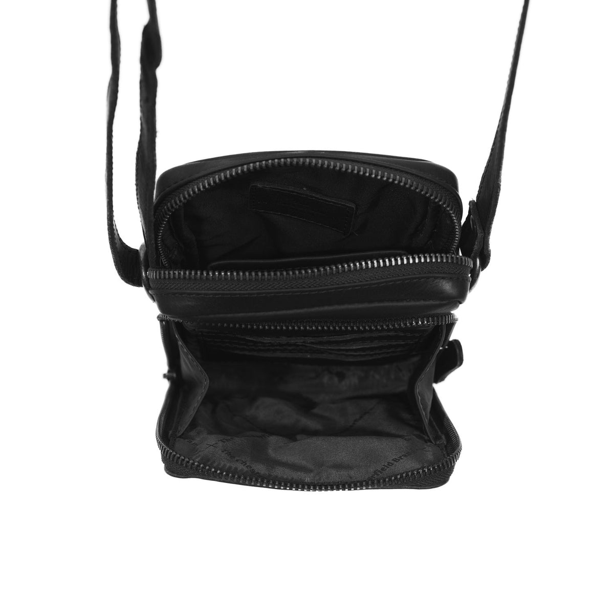 Detailansicht of Classic Collar &amp; Heavy-Duty Zipper Hardware on Hamilton Full-Grain Leather Phone Bag für Damen