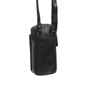 Styled Fit Perspective of Valdes Full-Grain Leather Phone Bag für Damen on Model - Natural Daylight Drape