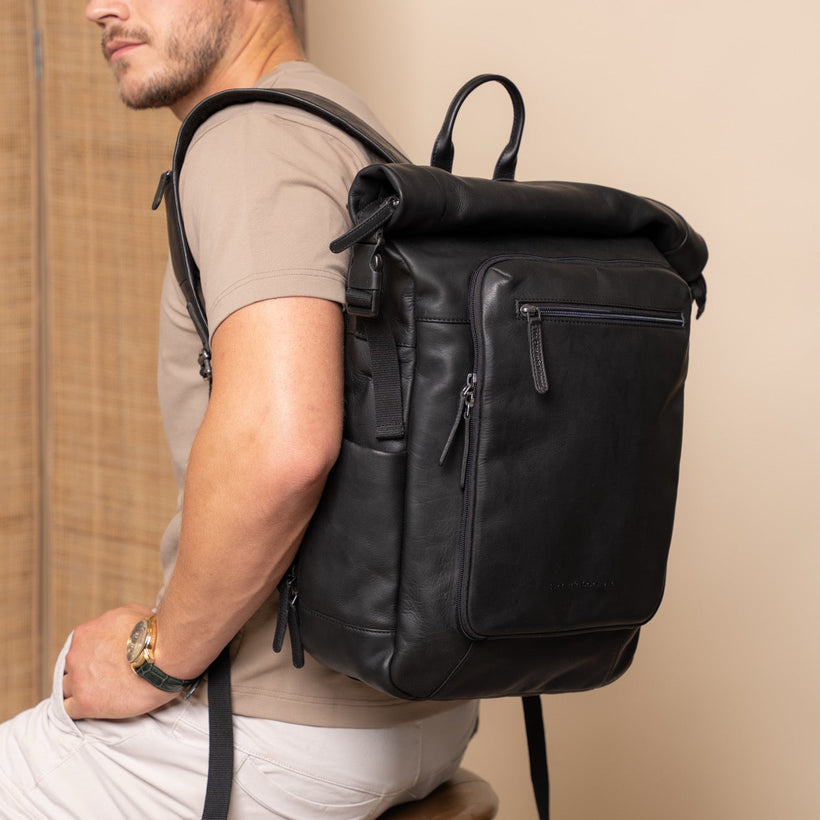 Remo Full-Grain Leather Roll-top Backpack für Damen