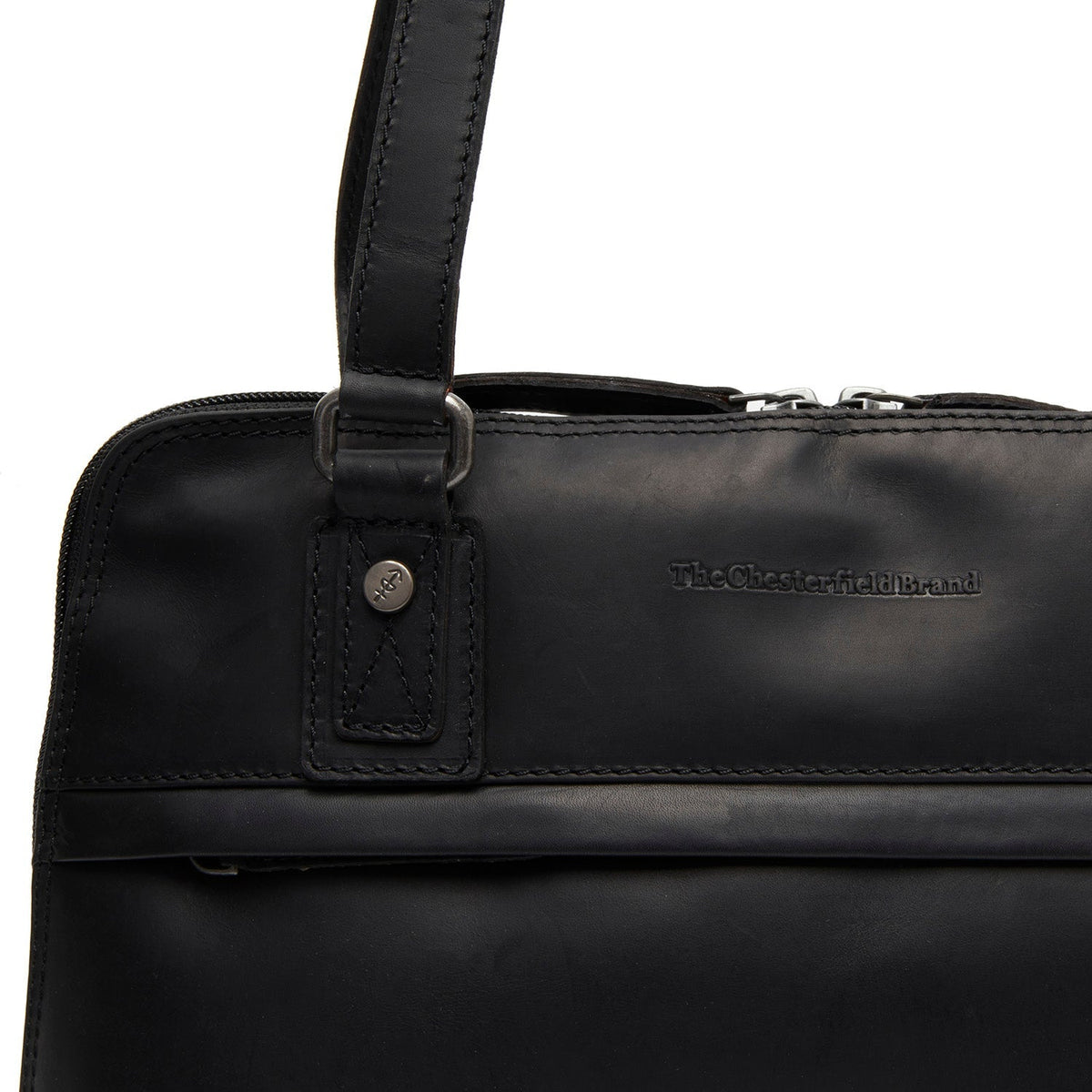 Classic 100% Full-Grain leather Bag - Rear Perspective Showing Reinforced Leather Straps &amp; Stitching