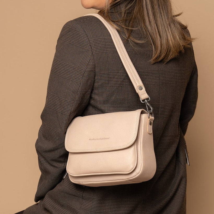 Miloa Vollnarbenleder-Schultertasche