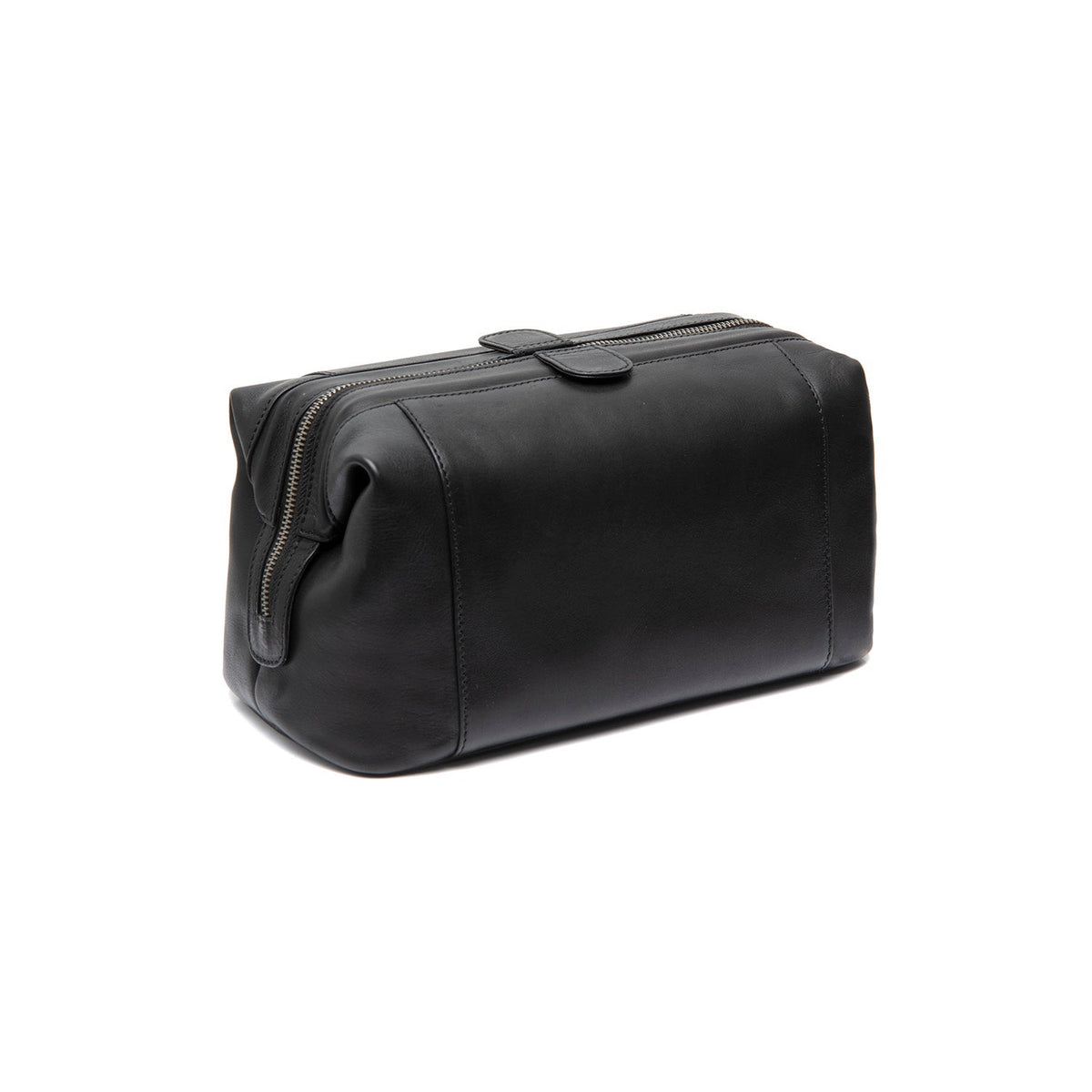 Tailored Rib Cuffs &amp; Hem Craftsmanship Construction Detail on Biassa Full-Grain Leather Toiletry Bag für Damen
