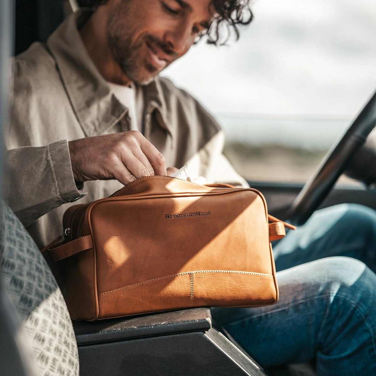 Stefan Full-Grain Leather Toiletry Bag für Damen – Zusätzliche Produktansicht 3