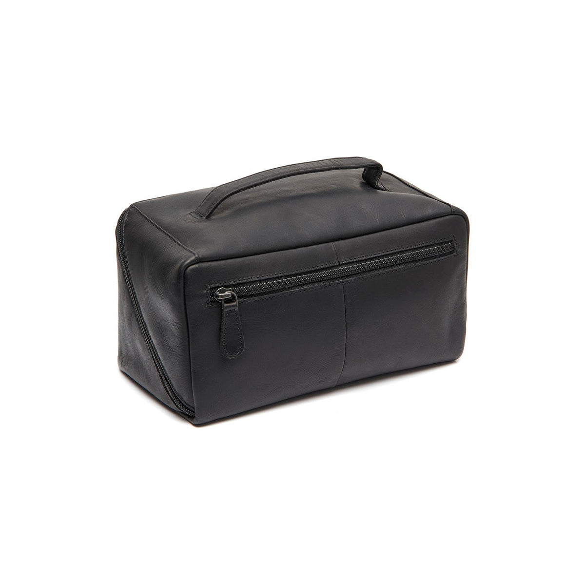 Tailored Rib Cuffs &amp; Hem Craftsmanship Construction Detail on Trevia Full-Grain Leather Toiletry Bag für Damen