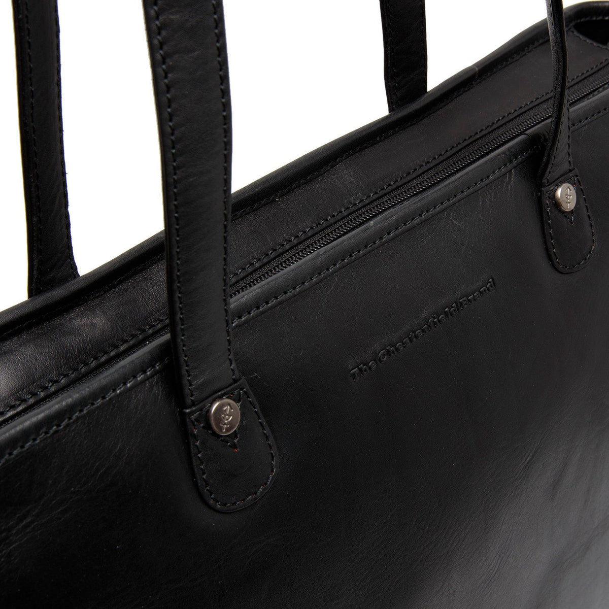 Astano Full-Grain Leather Tote Bag für Damen - Structured Side Profile Showing Gusset Depth &amp; Expansion Capacity